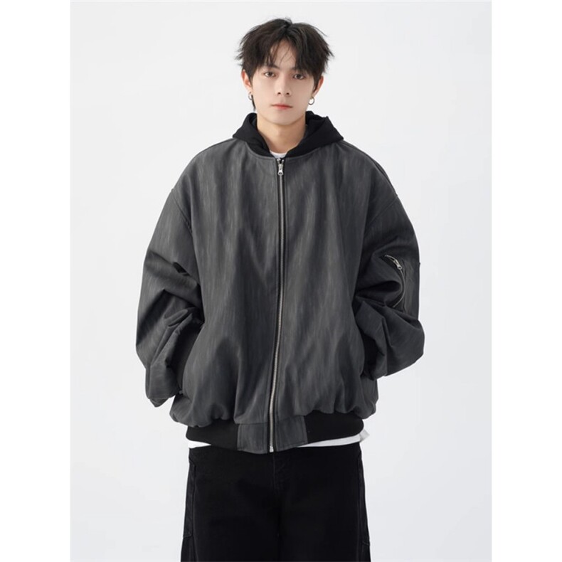 美式复古棒球服男秋季宽松休闲潮流短款连帽夹克外套Z7638P70,男装夹克,星座1112-1