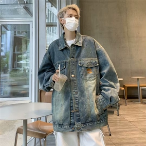 牛仔外套男秋季高街休闲夹克港风休闲工装上衣服JK01183-P65图片