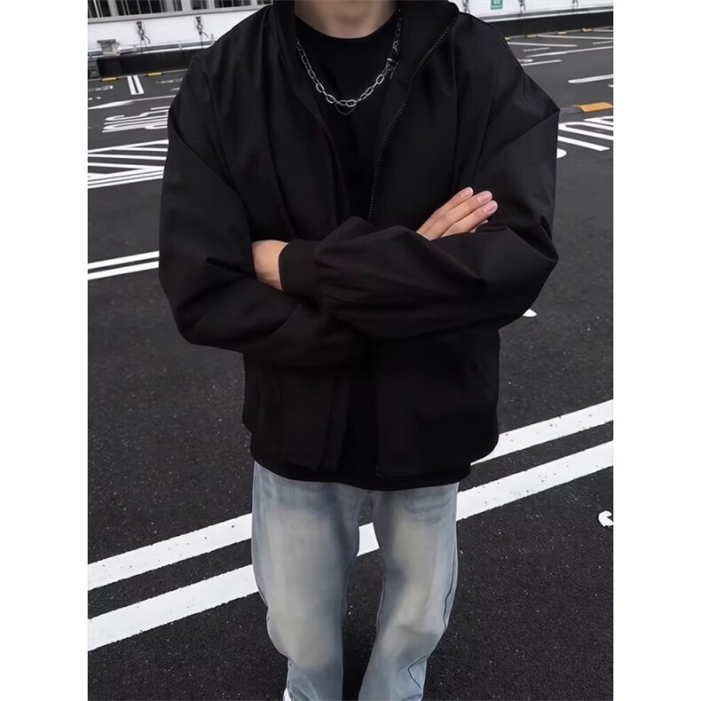 美式bomber飞行员夹克外套男春秋季高级感痞帅cleanfit短款棒球服,男装夹克,星座506A