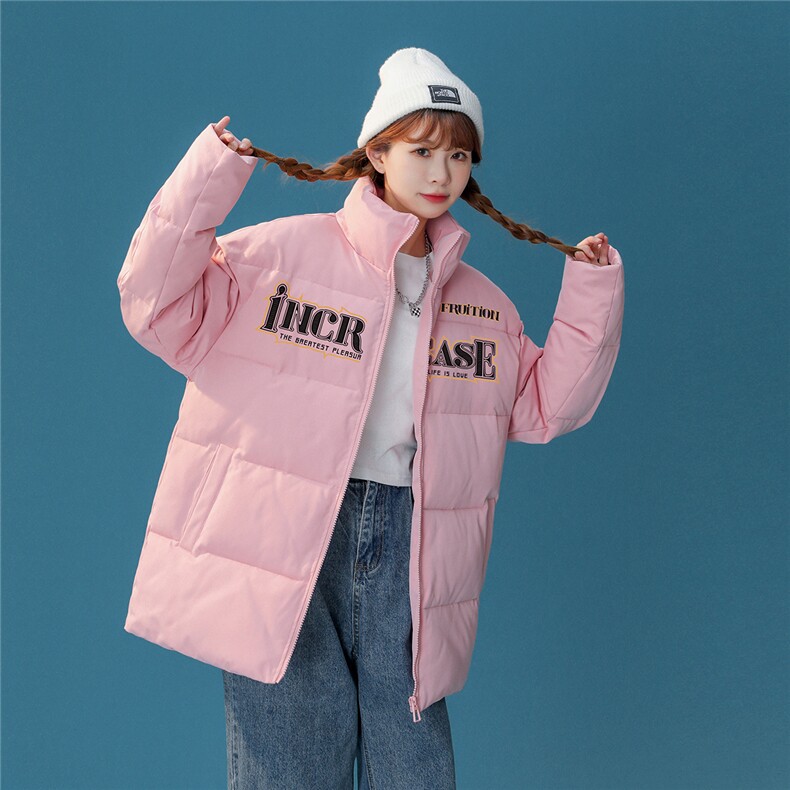 中性风22秋冬港风潮牌字母印花立领面包服棉衣外套MY64P85控99，男装棉衣，A247A