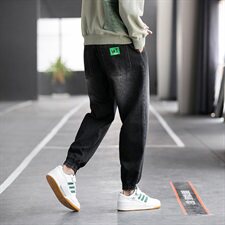 秋冬牛仔裤男宽松韩版潮百搭束脚潮牌休闲工装长裤C402，男装牛仔裤，星座610（原A335）