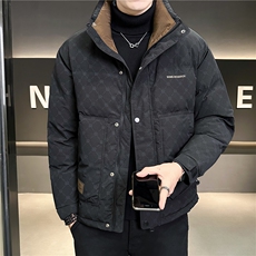 标50新96855-P195-M-4XL店主风冬季休闲满印修身立领拼色外套，女装短外套，电商B255