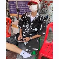 暗黑高街衬衫男韩版潮流短袖涂鸦拼色帅2024夏季ins外套CY215-P31，男装衬衫，星座412-3