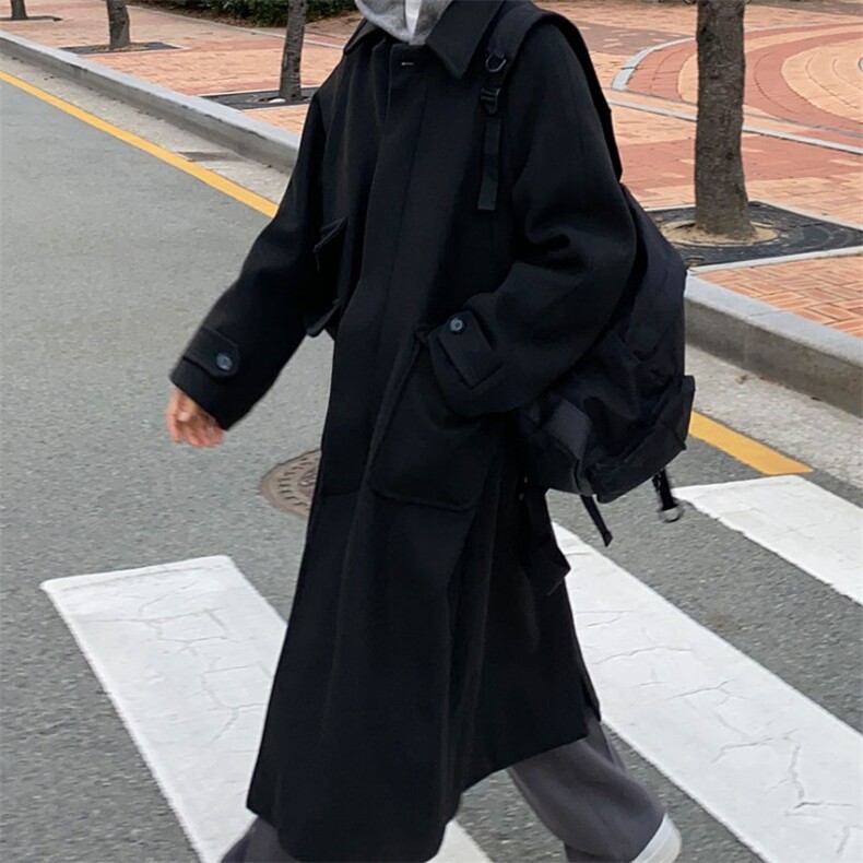 816B-DY1007-P130韩长款休闲呢子大衣风衣外套轻熟风,男装毛呢大衣,星座816B