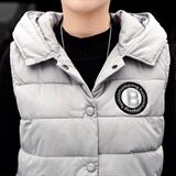 时尚百搭长款羽绒马甲女冬季新款韩版修身显瘦无袖外套保暖背心，女装马甲，蓝诺裳