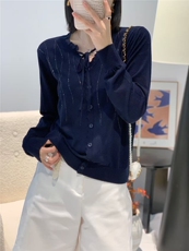 2025新款舒适时尚百搭花边烫钻长袖，女装针织衫/毛衣，晨旭羊绒