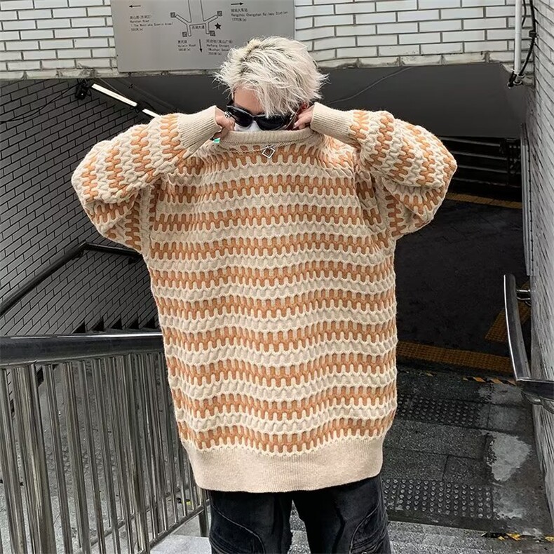 美式圆领毛衣男慵懒风休闲针织衫X7029P45,男装针织衫/毛衣,星座1116-2