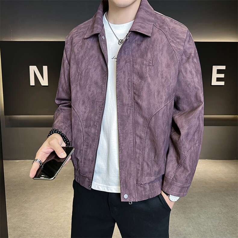 美式皮衣外套男秋季2025新款机车飞行员皮夹克A313-K275118-P155,男装皮衣,电商A313