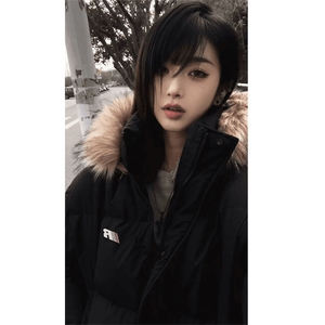 可拆卸毛领冬季羽绒棉服潮牌情侣美式厚外套棉衣2568特P90网图图片