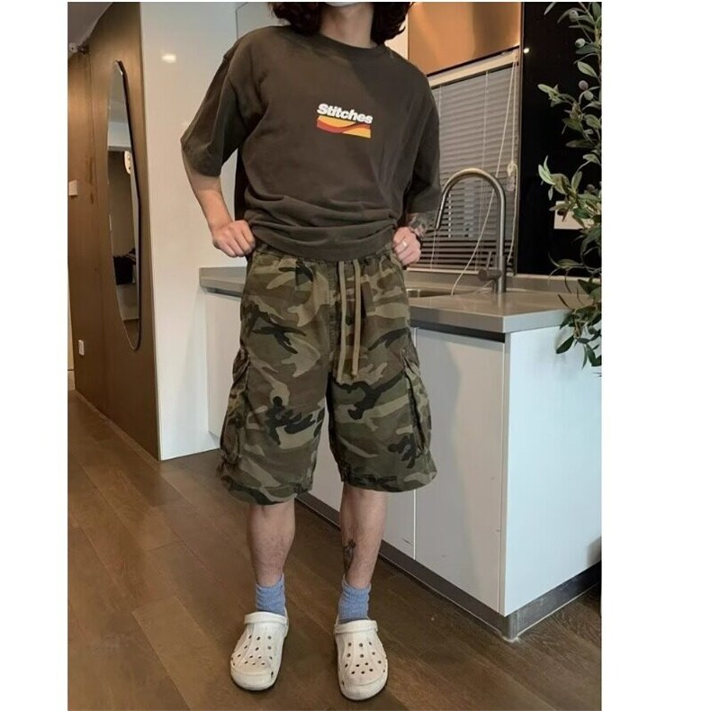 W9718-P40网图现货ins百搭潮流原宿日系慵懒迷彩休闲裤时尚简约,男装休闲裤,星座1608-2