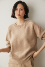 高级感山羊绒衫女圆领软糯宽松插肩袖套头毛衣加厚亲肤打底衫冬，女装羊绒衫，绒创羊绒