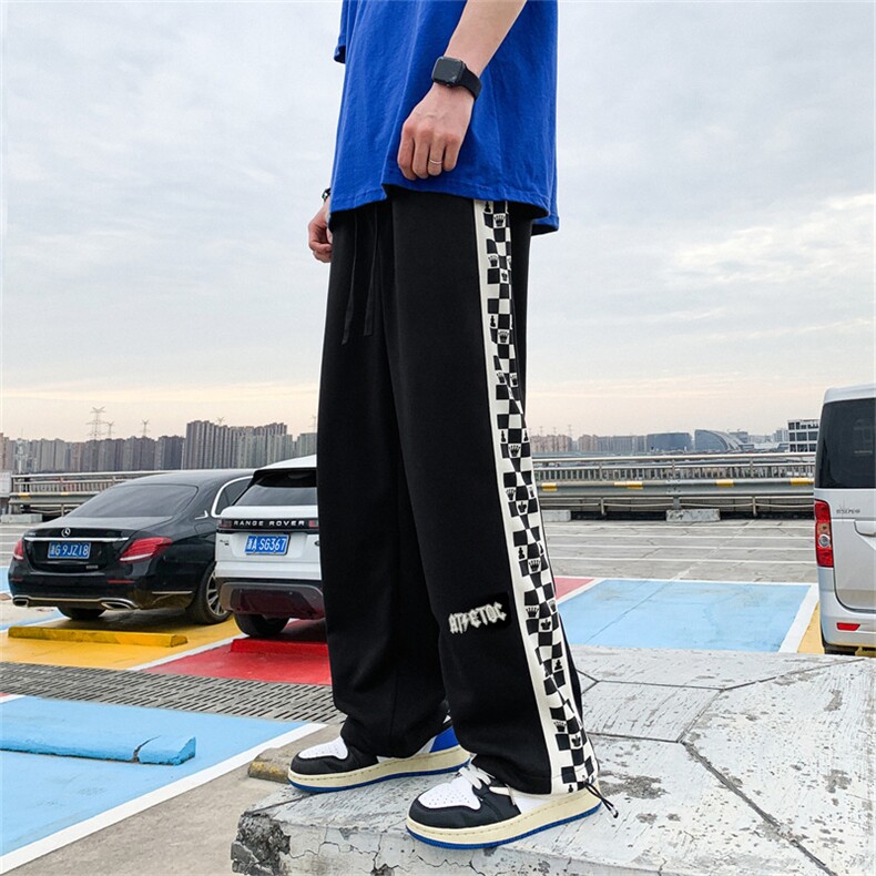 2023夏季新款休闲裤男棋盘格大码宽松卫裤K0199-P35,男装休闲裤,星座308B-1
