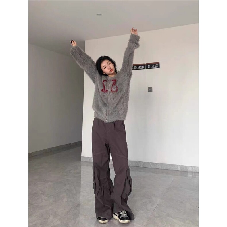 秋冬hiphop毛茸茸慵懒风开衫毛衣男女新款慵懒风bf软糯糯针织衫潮,男装针织衫/毛衣,星座506A