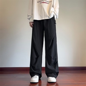 冰丝伞兵裤子男款夏季薄款宽松直筒垂感工装休闲长裤K527-2/P45图片