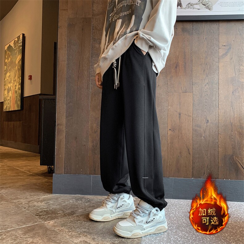 时尚百搭宽松直筒裤加绒加厚休闲长裤K922-特批-32加绒特批42,男装休闲裤,星座718-1