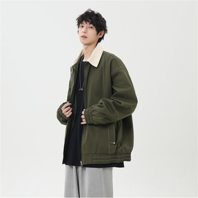 2025春休闲痞帅工装翻领夹克潮流外套得物二开XZ301b-2-JK2585P78,男装夹克,星座301B-2（原A443-1）