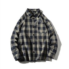 【】A003-HS2005-P40春装新款经典格子衬衫休闲网格挂拍，男装衬衫，电商A003