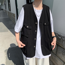 复古多口袋马甲外套男潮牌机能百搭外穿背心男情侣装MJ014-P35，男装背心/马甲，星座308B-1