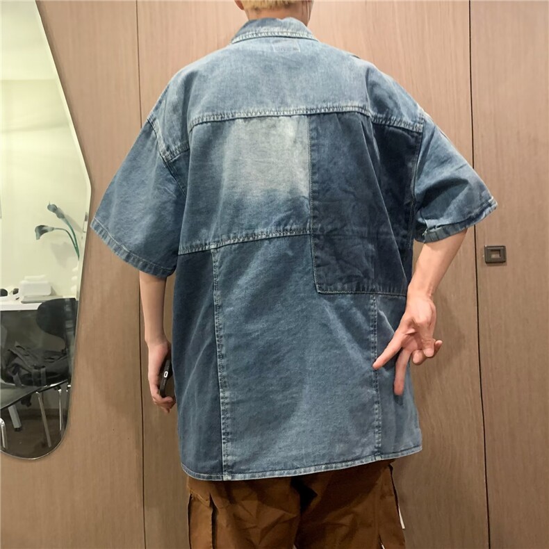 夏季新款衬衫潮流慵懒男方领衬衫M991P52,男装衬衫,星座1116-2