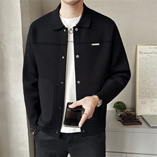 秋季翻领针织开衫商超同品质老钱风毛衣休闲夹克外套K7711-P30，男装针织衫/毛衣，电商A237