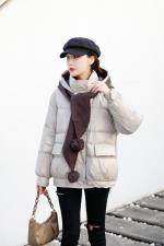 【现货】冬季新款，时尚欧版连帽宽松羽绒服，女装羽绒服，东洋天堂之花