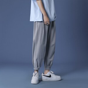 八分裤夏季薄款冰丝速干男士运动直筒束脚休闲裤K118-特批35，男装休闲裤，星座718-1