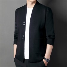秋季2023新款毛衣开衫男士商务休闲中年针织男装纯色圆领外套，男装针织衫/毛衣，电商B212（原钱塘6029）