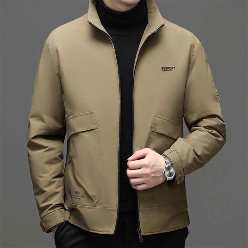 CAH9317钱塘2020-2冬季厚款立领时尚休闲简约中年男士羽绒服P225,男装羽绒服,钱塘207-2