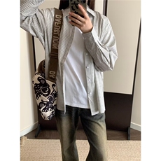 复古条纹长袖衬衫男春秋季学院风阳光干净上衣高级感痞帅衬衣外套，男装衬衫，星座506A