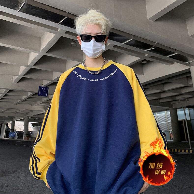 抖音得物供货 提供视频 秋冬重磅美式宽松织带圆领卫衣0720图片