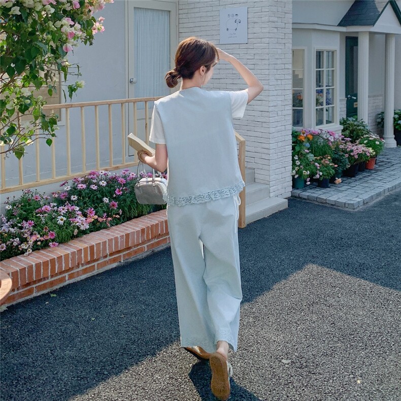 现货-天蓝色三件套+蕾丝上丝巾203-8900-P175-K238,女装套装/套裙,浙宝203