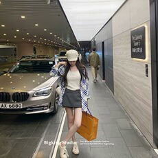 高级感菱格长袖衬衫男女春夏秋季宽松慵懒风衬衣百搭情侣宽松外套，男装衬衫，星座506A