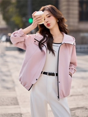 2026春季新款时尚韩版休闲百搭减龄冲锋衣女外套，女装短外套，欧米莱