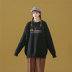 中性22秋/冬新款动漫印花休闲百搭圆领套头毛衣M1040P50控68，男装针织衫/毛衣，A247A