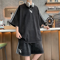 TZ53-P45美式复古潮流刺绣休闲套装，男装休闲套装，星座1501-1
