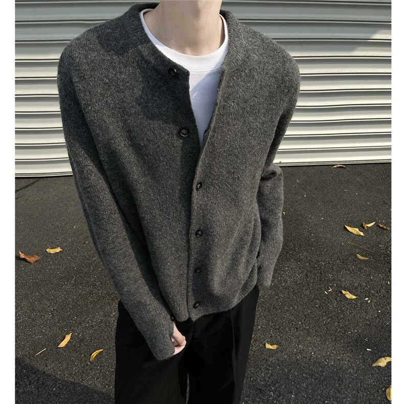 黑墙风cleanfit羊毛混纺针织开衫短款百搭休闲毛衣TM10-P69，男装针织衫/毛衣，星座1315