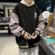 2023春季新款鹿皮绒棒球服外套男上衣服JK07503-P63，男装夹克，星座308B-1