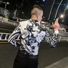 2021春秋衬衫社会男长袖上衣印花男装韩版修身四季潮流衬衣Q864-P55，男装衬衫，星座419（原A233）