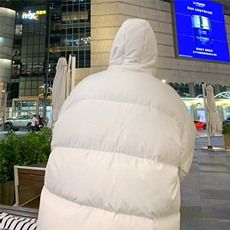 特批港风夜景宽松十字架印花休闲连帽棉服A247-MY162特批85控138，男装棉衣，电商A247