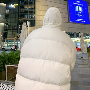 特批港风夜景宽松十字架印花休闲连帽棉服A247-MY162特批85控138图片