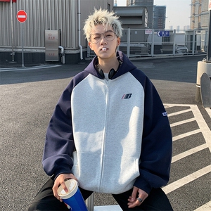 WY601-P42秋美式连帽宽松型开衫卫衣外套图片