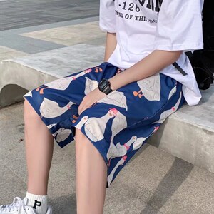 潮流潮男时尚潮牌夏季休闲裤五分裤运动裤大码SK18P28,休闲遮肚子穿搭图片