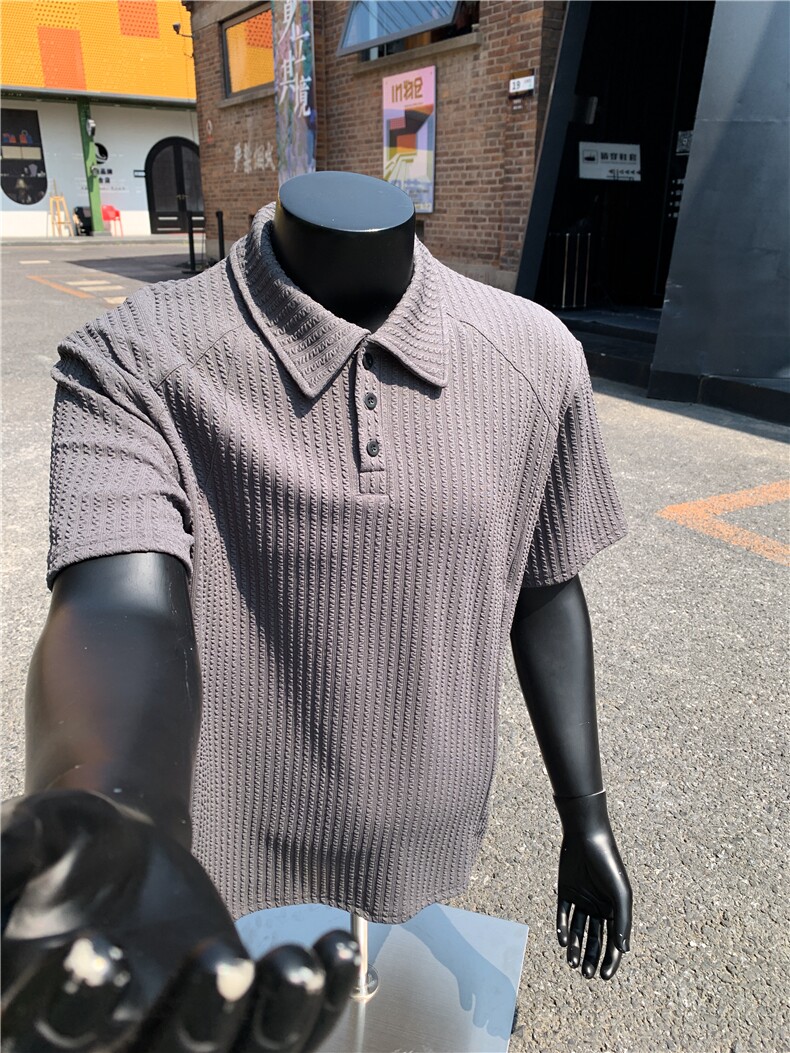 XZ809A/PLL02/P35/控48肌理感拼接POLO衫T恤,男装T恤,星座809A(原222-1)