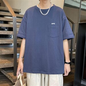 美式复古T恤短袖男夏季港风半袖ins潮牌设计感五分T恤 T1284-P26图片