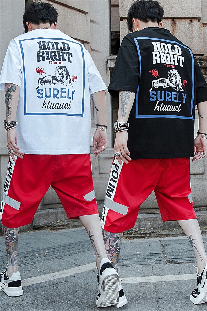 夏季短袖t恤男生套装帅气潮牌韩版潮流衣服DS773T,男装T恤,电商A102