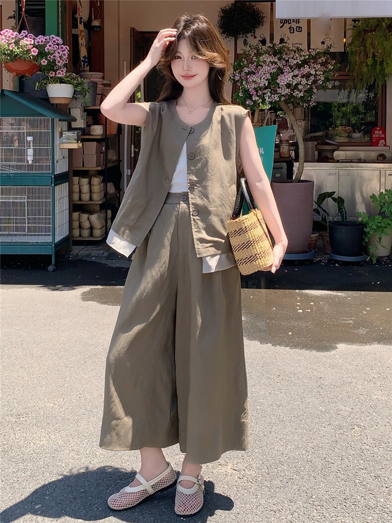 2026新款老钱风高级感时尚套装夏季新款气质百搭拼接套装,女装套装/套裙,网红馆
