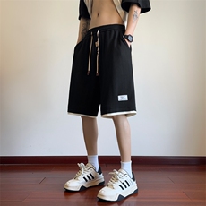 ！2025夏季新款男士假两件撞色短裤学生运动五分裤DK269特P30，男装休闲裤，电商B220