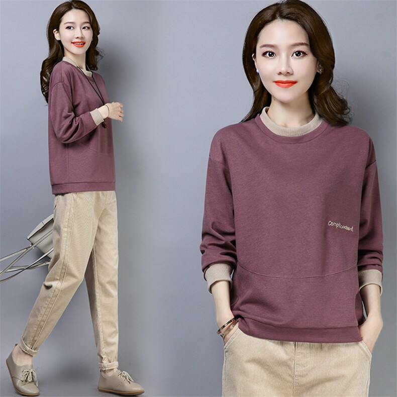 2023年秋季新款潮韩版休闲百搭套头卫衣女长袖气质减龄打底衫女士，女装卫衣/绒衫，简韵佳