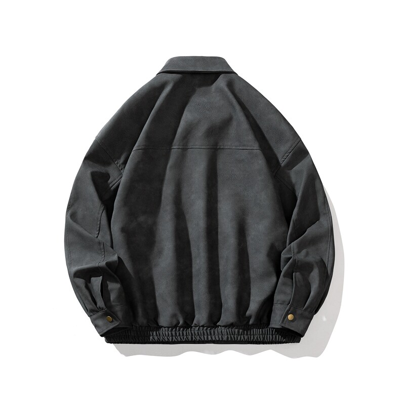 加厚PU皮夹克宽松复古纯色外套DY2408-P90常规DY2407-P80,男装夹克,星座1213