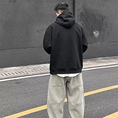 W10446-P55网图现货新款半拉链上衣潮百搭宽松美式重磅连帽卫衣，男装卫衣，星座1608